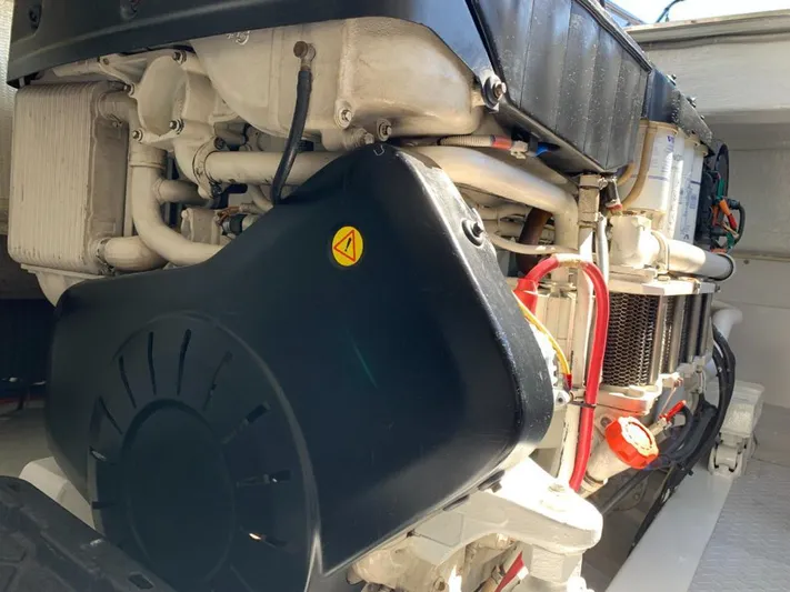 Geminis Yacht Photos Pics Engine compartment of a 2014 VanDutch 55 yacht.