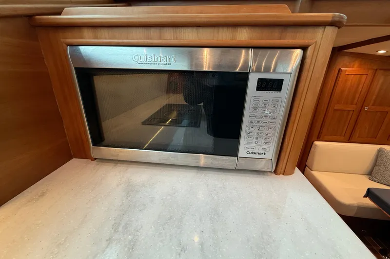 Kay Lee Jean Yacht Photos Pics Cuisinart microwave in 2023 Sabre 43 Salon Express yacht kitchen interior.