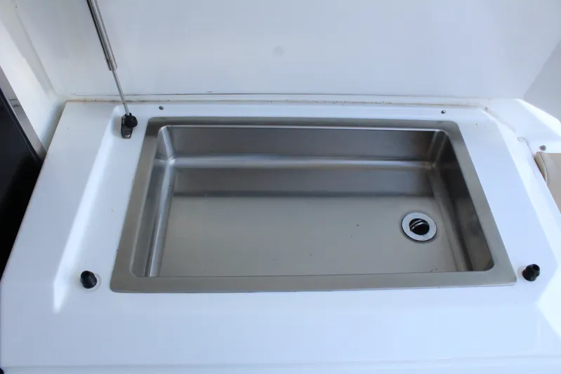 To The Moon And Back Yacht Photos Pics Stainless steel sink on 2014 Cruisers Yachts 45 Cantius.