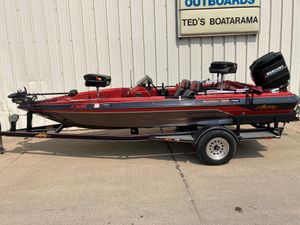 1990 Astro 17 1/2' Bass Boat with Mercury engine on trailer at Ted's Boatarama.