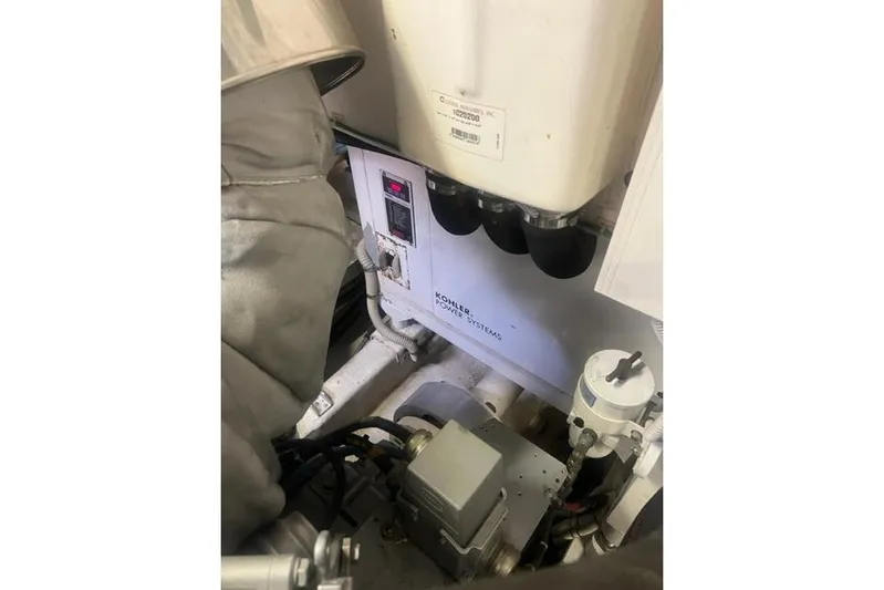  Yacht Photos Pics Engine room of 2009 Overmarine Mangusta 72 HT with Kohler power systems.