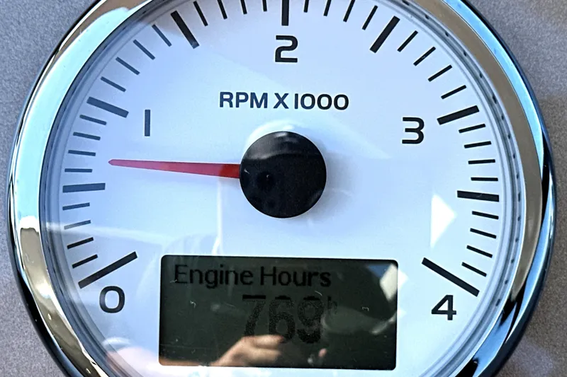 Eribella Yacht Photos Pics Tachometer of 2016 Prestige 500S showing 769 engine hours.