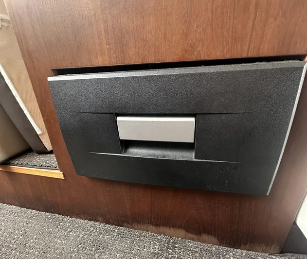 Knot Guilty Yacht Photos Pics Interior detail of 2016 Galeon 380 Fly yacht, featuring a sleek, modern drawer design.