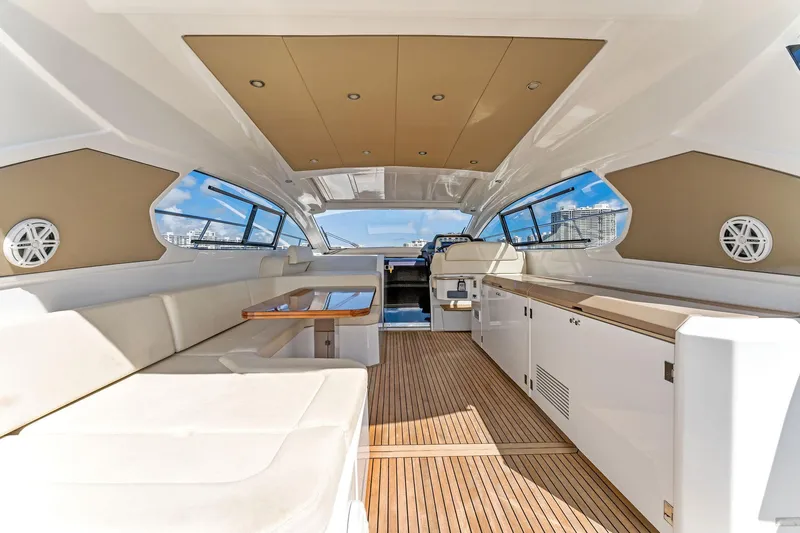 Manik Yacht Photos Pics 2016 Azimut Atlantis 50 yacht interior with sleek design and luxurious seating.