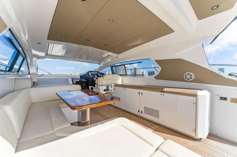 Manik Yacht Photos Pics Luxurious interior of 2016 Azimut Atlantis 50 yacht with elegant seating and modern design.