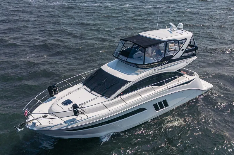 Yacht Photos Pics 2017 Sea Ray Fly 510 yacht cruising on open water.
