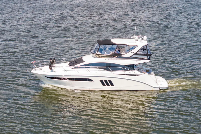  Yacht Photos Pics 2017 Sea Ray Fly 510 yacht cruising on open water.