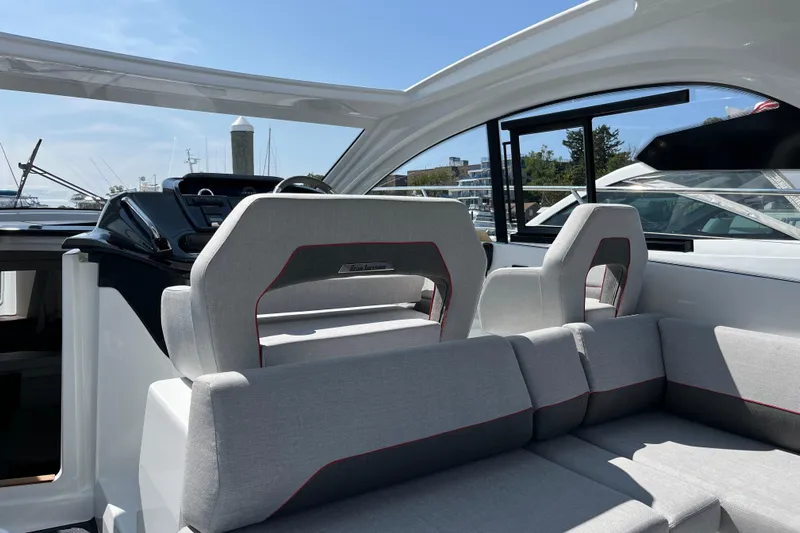  Yacht Photos Pics 2026 Beneteau Gran Turismo 41 interior with modern seating and sleek design.