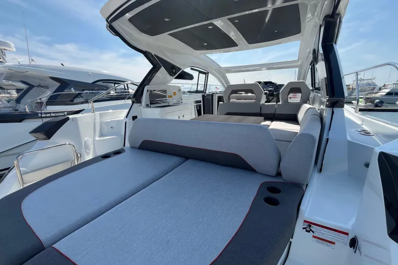  Yacht Photos Pics 2026 Beneteau Gran Turismo 41 yacht interior with luxurious seating and modern design.