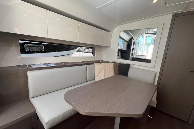  Yacht Photos Pics Interior of 2026 Beneteau Gran Turismo 41 yacht, featuring modern seating and sleek design.
