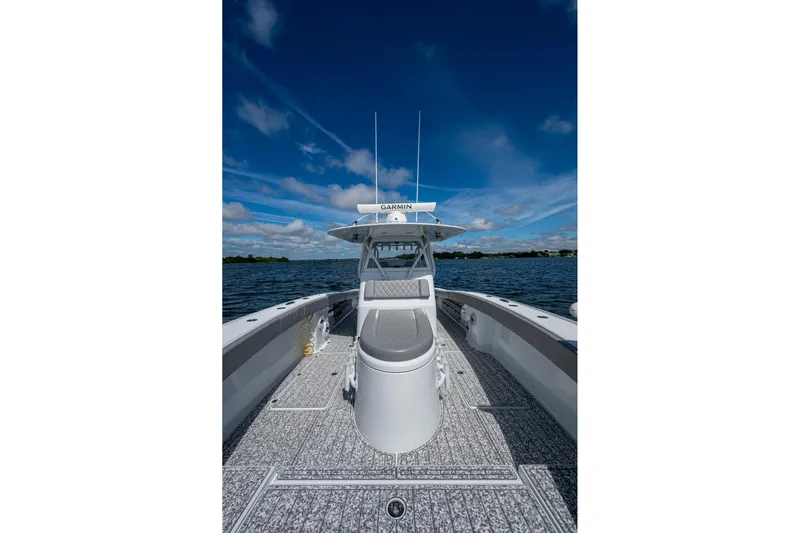  Yacht Photos Pics Freeman 34VH 2022 boat on water under clear blue sky.