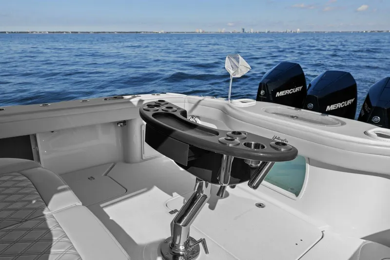 Rumble Fish Yacht Photos Pics 2021 Yellowfin 39 boat with Mercury engines on open water.