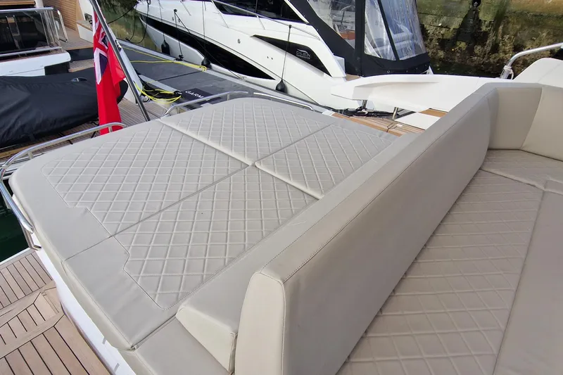 Volvo Ips & Dps Yacht Photos Pics 2024 Fairline Targa 45 Open yacht with luxurious quilted seating and sleek design.