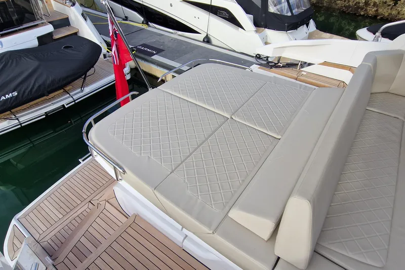 Volvo Ips & Dps Yacht Photos Pics 2024 Fairline Targa 45 Open yacht with elegant deck seating and modern design.