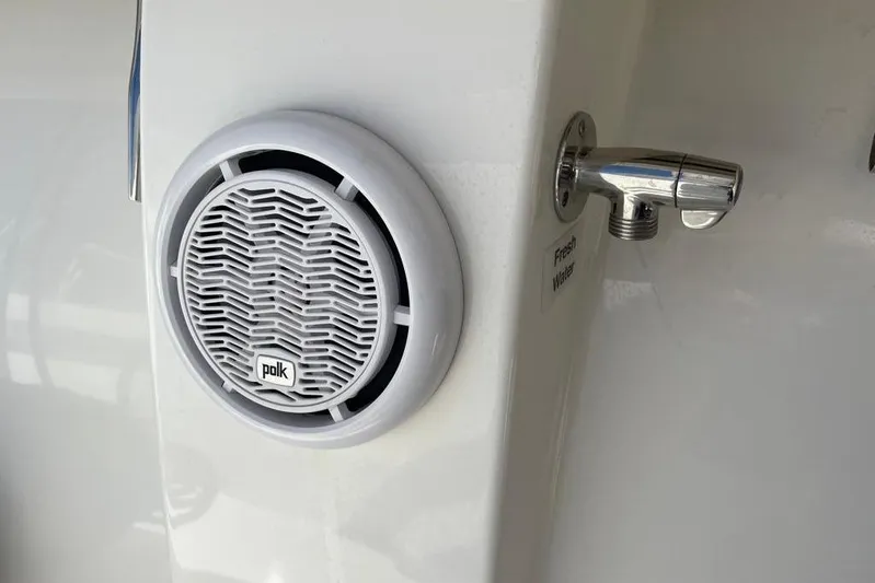  Yacht Photos Pics Polk speaker and fresh water outlet on 2019 Regulator 41 boat.