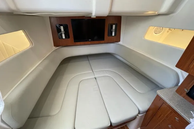  Yacht Photos Pics Luxurious interior of 2019 Regulator 41 boat with comfortable seating and modern amenities.