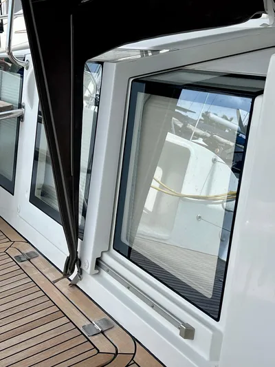  Yacht Photos Pics 2017 Lagoon 620 yacht window and deck detail with sleek design and modern finish.