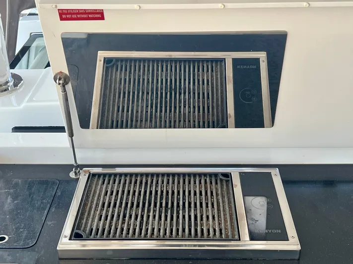  Yacht Photos Pics Built-in grill on 2017 Lagoon 620 yacht, featuring a sleek stainless steel design.