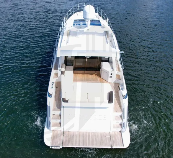 Saint George Yacht Photos Pics Aerial view of 2015 Azimut 55S yacht on open water.