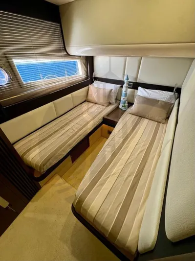 Saint George Yacht Photos Pics Luxurious twin cabin in 2015 Azimut 55S yacht with elegant decor.