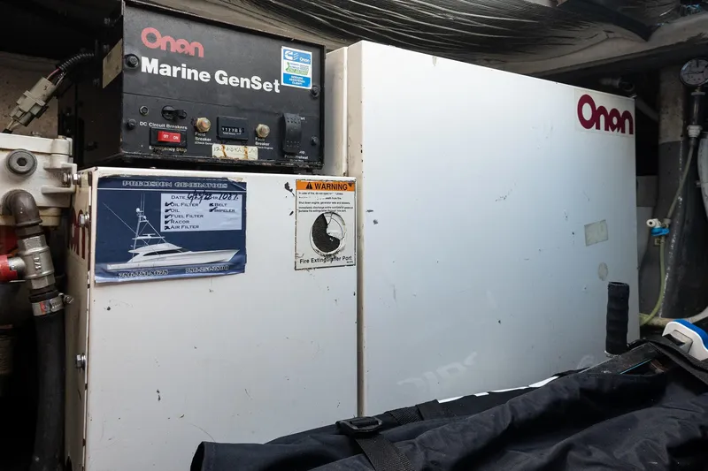 Gabriella Yacht Photos Pics Onan Marine GenSet in 2001 Uniesse 48 Open engine room.