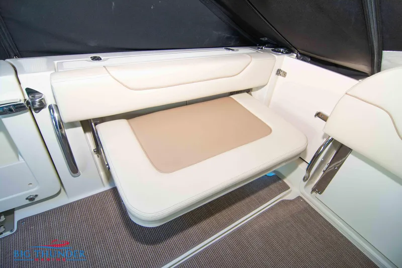  Yacht Photos Pics 2024 Chris-Craft CALYPSO 35 CP boat interior seating with beige cushions.