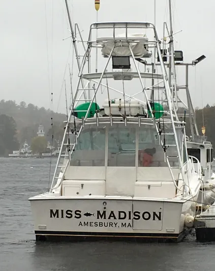 Miss Madison Yacht Photos Pics Fishing boat "Miss Madison" docked in rainy weather, Cabo Express 2003 model.