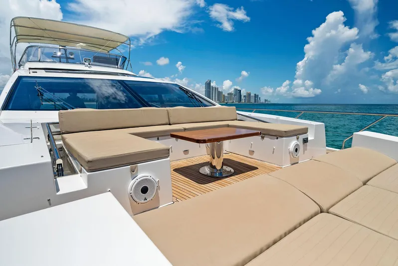 Fantastic Yacht Photos Pics Luxurious 2019 Azimut 77S yacht with spacious deck and ocean view.