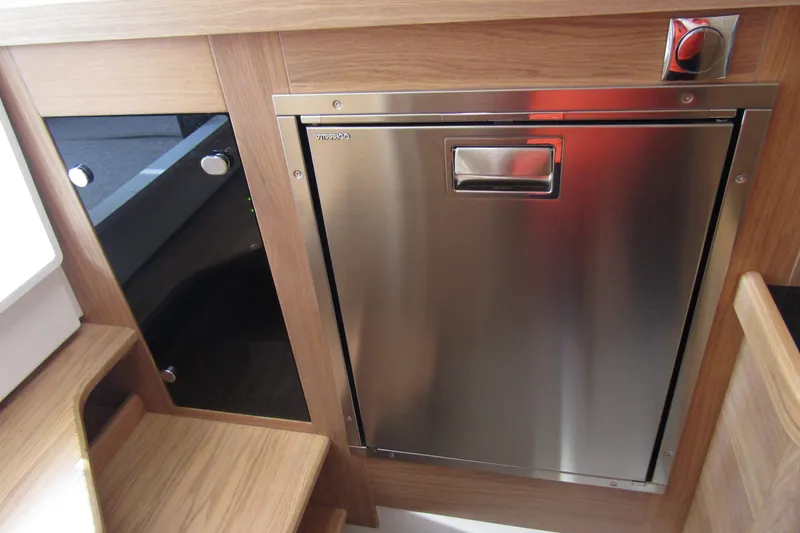  Yacht Photos Pics Stainless steel appliance in 2025 Nimbus Commuter 11 boat interior.