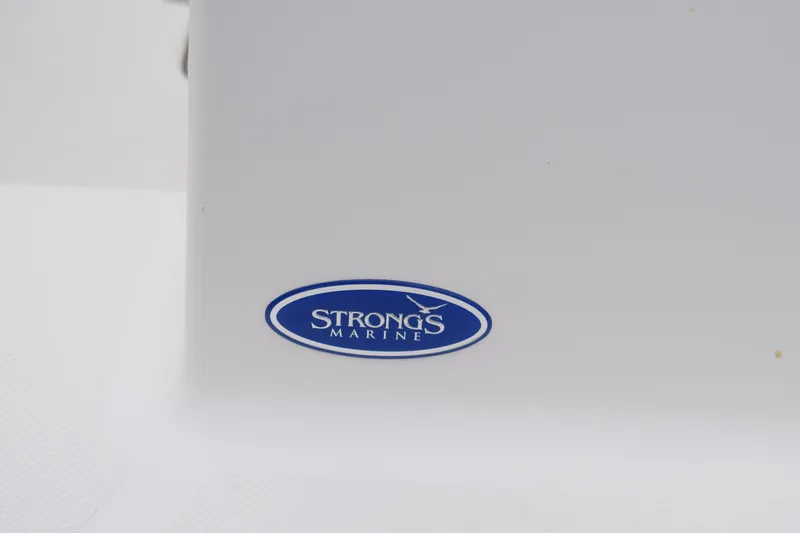  Yacht Photos Pics 2022 Pursuit OS 355 Offshore boat with Strong's Marine logo.