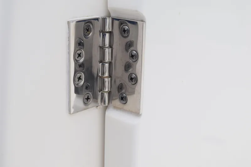  Yacht Photos Pics Stainless steel hinge on 2022 Pursuit OS 355 Offshore boat.