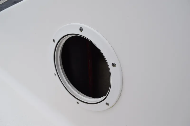  Yacht Photos Pics Porthole on 2022 Pursuit OS 355 Offshore boat, showcasing sleek design.