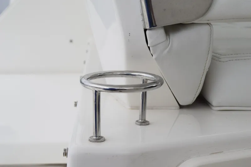  Yacht Photos Pics Stainless steel cup holder on 2022 Pursuit OS 355 Offshore boat.