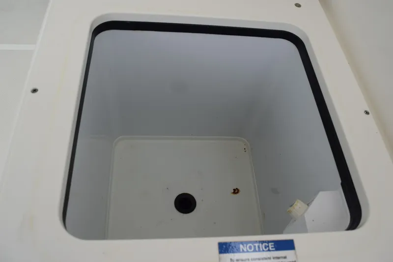  Yacht Photos Pics Open storage compartment on 2022 Pursuit OS 355 Offshore boat.