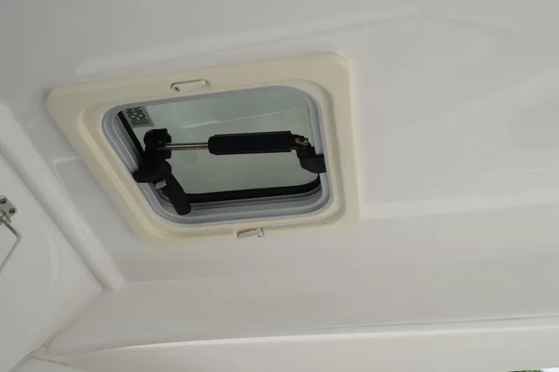  Yacht Photos Pics Hatch window on 2022 Pursuit OS 355 Offshore boat ceiling.