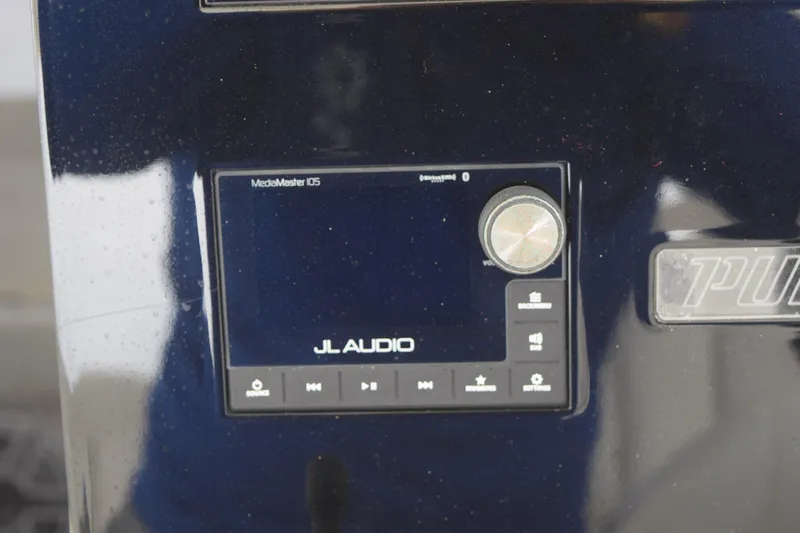  Yacht Photos Pics JL Audio MediaMaster 105 on 2022 Pursuit OS 355 Offshore boat dashboard.