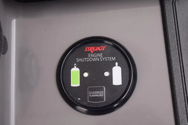  Yacht Photos Pics Engine shutdown system panel on 2022 Pursuit OS 355 Offshore boat.