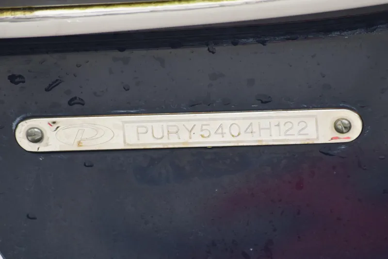  Yacht Photos Pics 2022 Pursuit OS 355 Offshore boat identification plate with serial number.