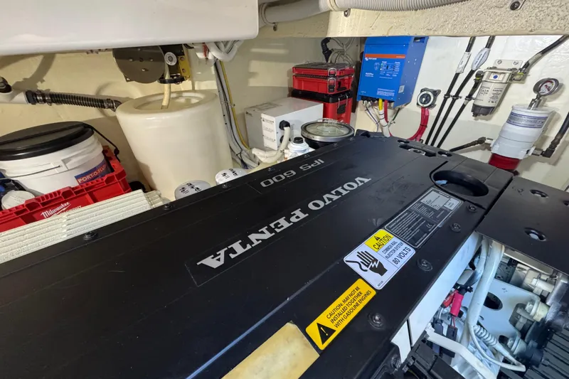 Rosalinda Yacht Photos Pics Engine room of 2015 Tiara Yachts C44 Coupe with Volvo Penta IPS 600 engine.