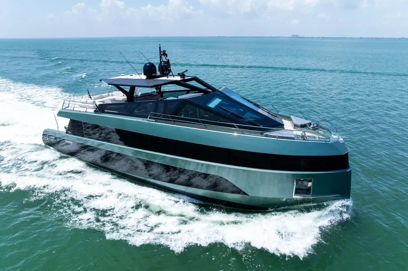 Matzu II Yacht Photos Pics Luxury yacht Wally WHY 150 cruising on open sea, 2023 model.