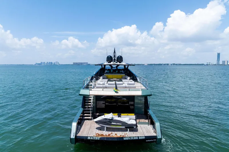 Matzu II Yacht Photos Pics Luxury yacht Wally WHY 150, 2023 model, cruising on open water under a clear sky.