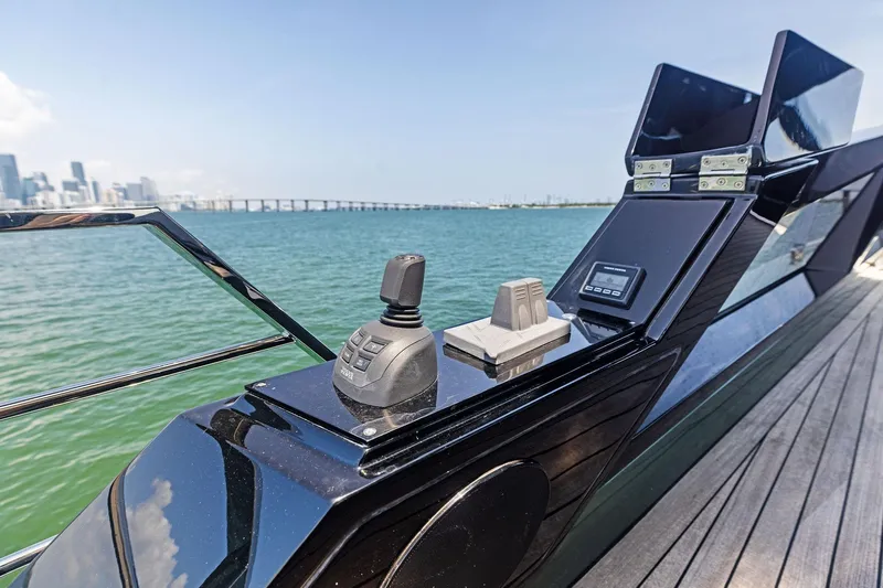 Matzu II Yacht Photos Pics Luxury yacht Wally WHY 150, 2023 model, with sleek controls and ocean view.