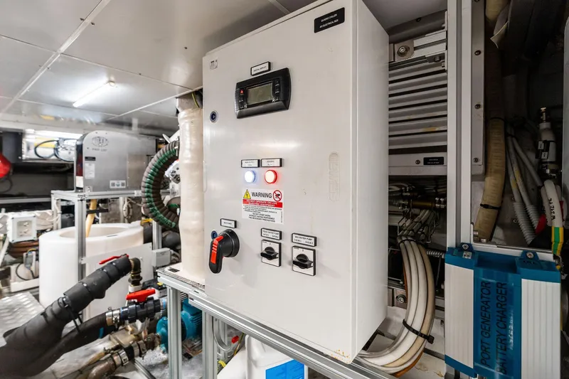 Matzu II Yacht Photos Pics Electrical control panel in the engine room of a 2023 Wally WHY 150 yacht.