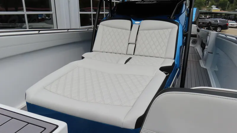  Yacht Photos Pics 2023 Nor-Tech 390 Sport Center Console with luxurious white seating and sleek design.