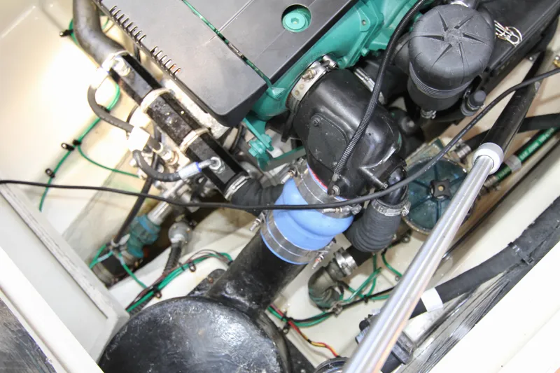  Yacht Photos Pics Engine compartment of a 2020 Ranger Tugs R-29 boat.