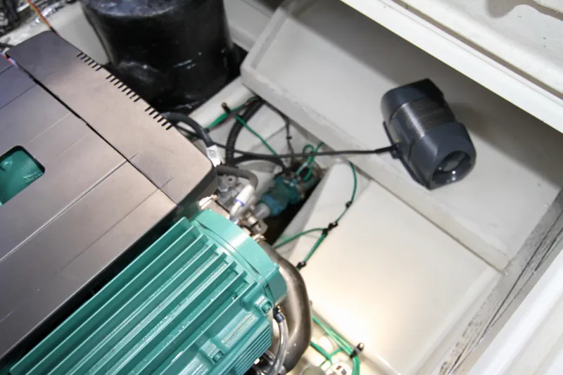  Yacht Photos Pics Engine compartment of a 2020 Ranger Tugs R-29 boat.