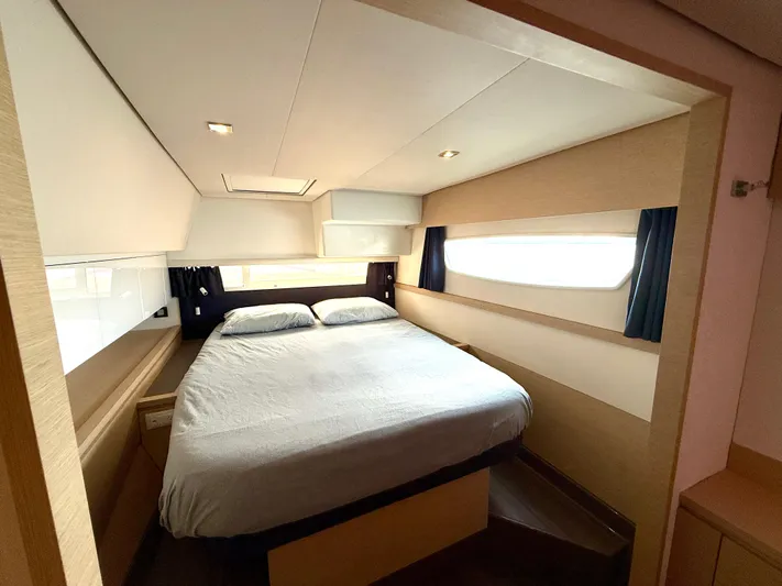 Confetti Yacht Photos Pics Luxurious cabin interior of 2016 Fountaine Pajot SABA 50 catamaran.