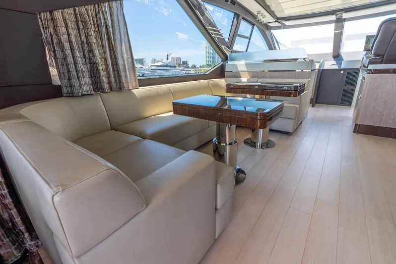  Yacht Photos Pics Luxurious interior of 2019 Azimut S7 yacht with elegant seating and modern design.