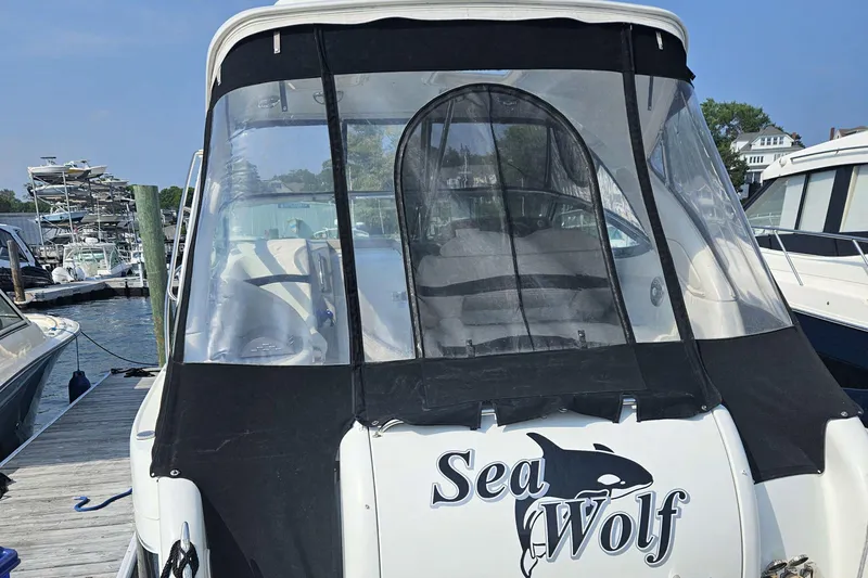 Sea Wolf Yacht Photos Pics 2010 Formula 34 Performance Cruiser "Sea Wolf" docked at marina, rear view.