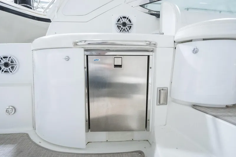 This Is Dope Yacht Photos Pics 2005 Formula 40 Cruiser yacht interior with stainless steel cabinet and modern design.